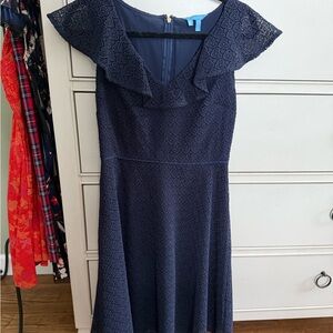 Draper James Navy Lace Mini Dress